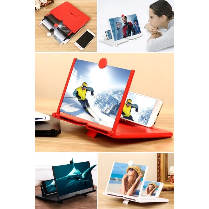BFS  Telefon ve Tablet Ekran Büyütücü Aparat Kırmızı