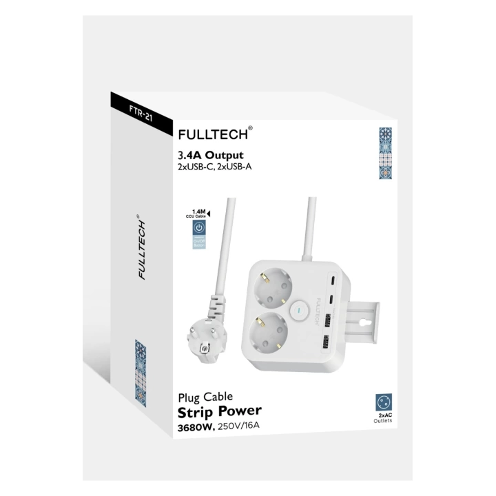 BFS Termal Akım Korumalı Isıya Dayanıklı 2’li Du Tipi Priz 2x Usb 2x Type-c