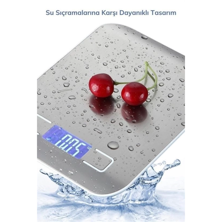 BFS  TF 1002 Hassas Ölçümlü  Maksimum 5 Kg Kapasiteli Led Ekran Platin Dijital Mutfak Tartısı