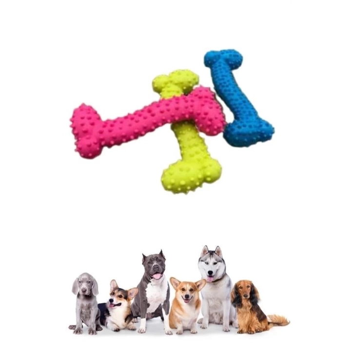 BFS   Tiny Kemik Oyuncağı Tırtıklı Yüzey Küçük Kemik Plastik Köpek Oyuncağı
