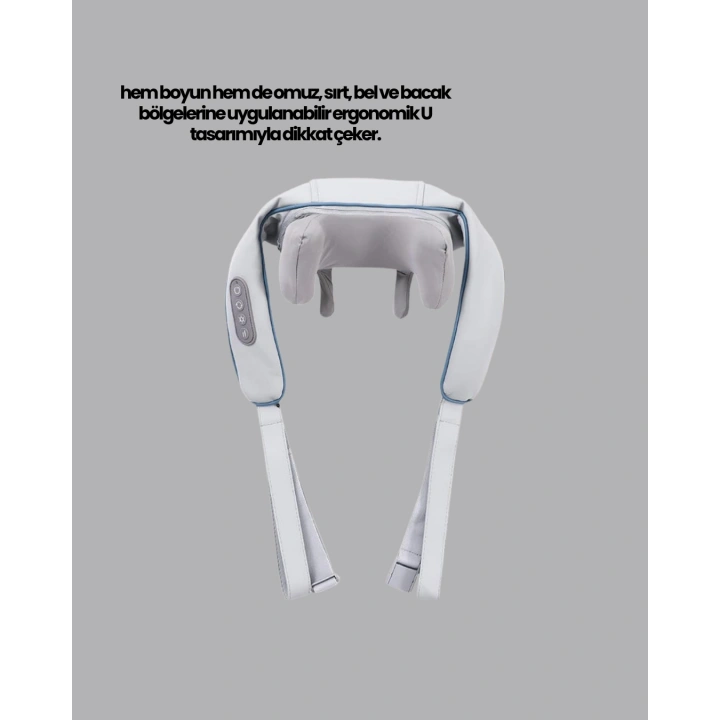 BFS Titreşimli Boyun Masaj Cihazı Isı Terapili Şarjlı VNB-01 Ergonomik U Tasarım