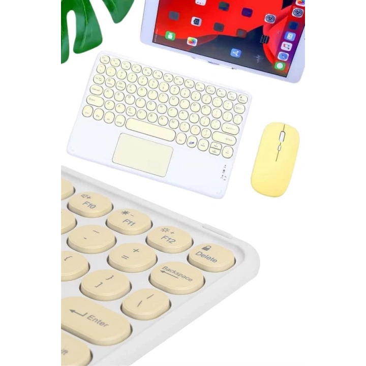 BFS Touchpad Tüm Cihazlara Uyumlu Bluetooth Klavye Touchpad Slim Kablosuz Wifi Q Klavye