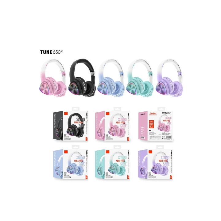 BFS  Tune 650 BT RGB Kablosuz Kafaüstü Kulaklık - Pembe