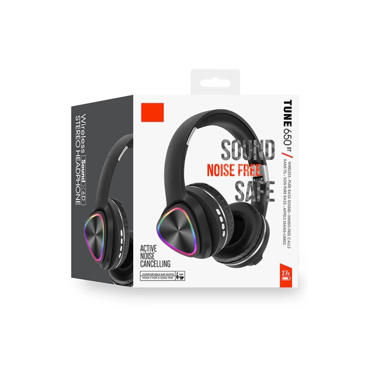 BFS  Tune 650 BT RGB Kablosuz Kafaüstü Kulaklık - Siyah