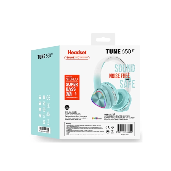 BFS  Tune 650 BT RGB Kablosuz Kafaüstü Kulaklık - Yeşil