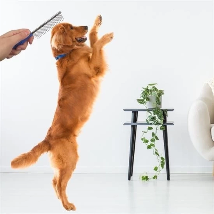 BFS  Tüy Açıcı Kedi Köpek Tarağı Tek Taraflı Metal Dişli Evcil Hayvan Bakım Fırçası