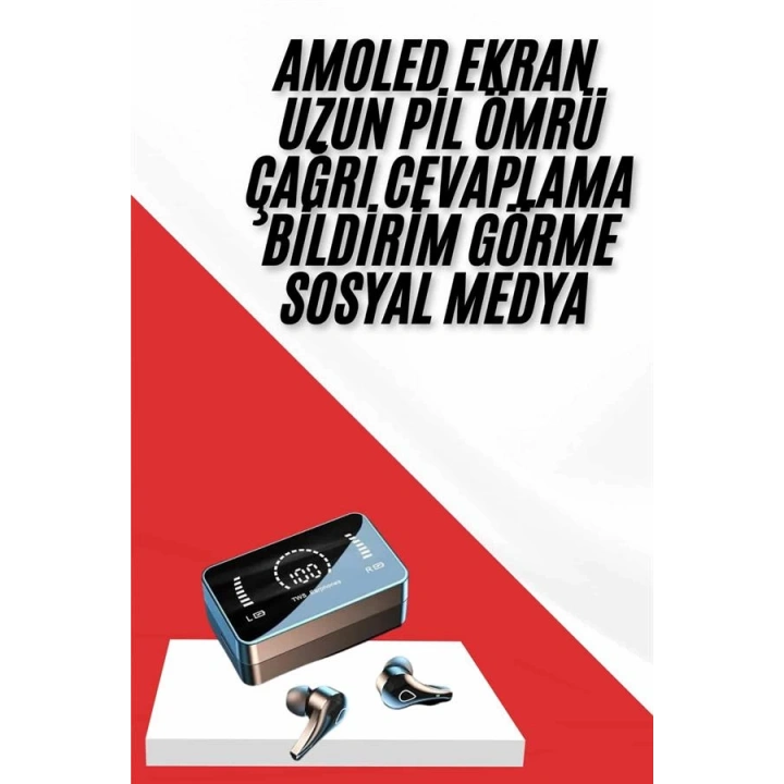 BFS TWS Bluetooth Kulaklık Aynalı Kulaklık Dijital Göstergeli Dokunmatik Kontrol