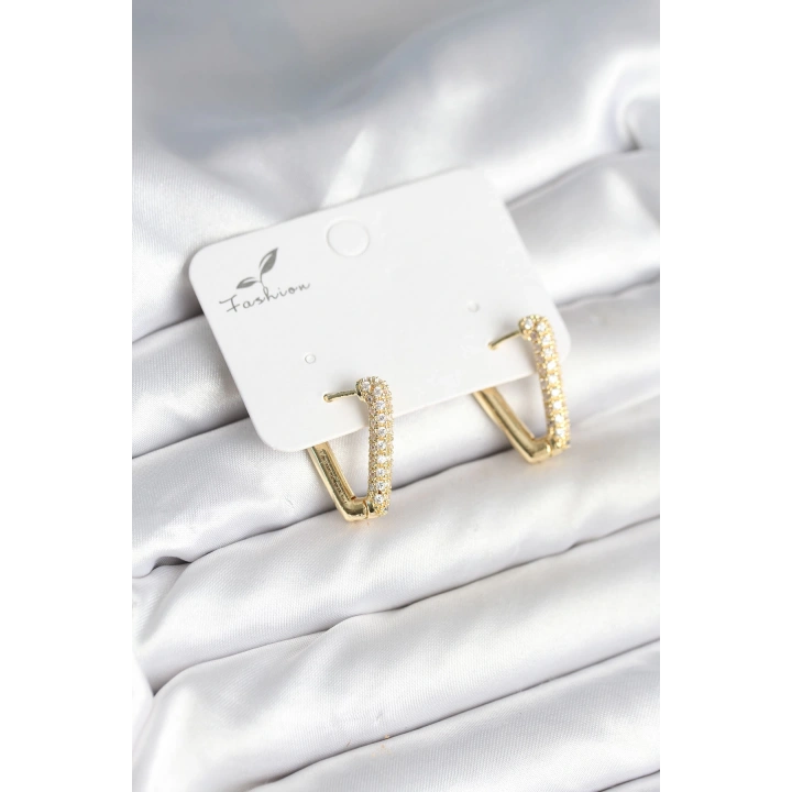 BFS Üçgen Model Zirkon Taşlı Kadın Küpe