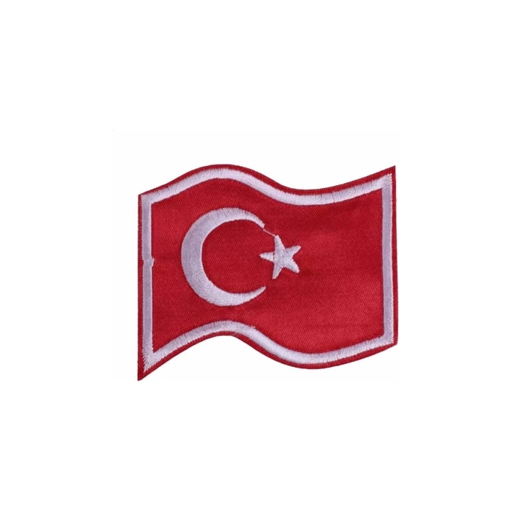 BFS  Ütü İle Yapışan Türk Bayrağı Dalgalı Arma 5x4 cm
