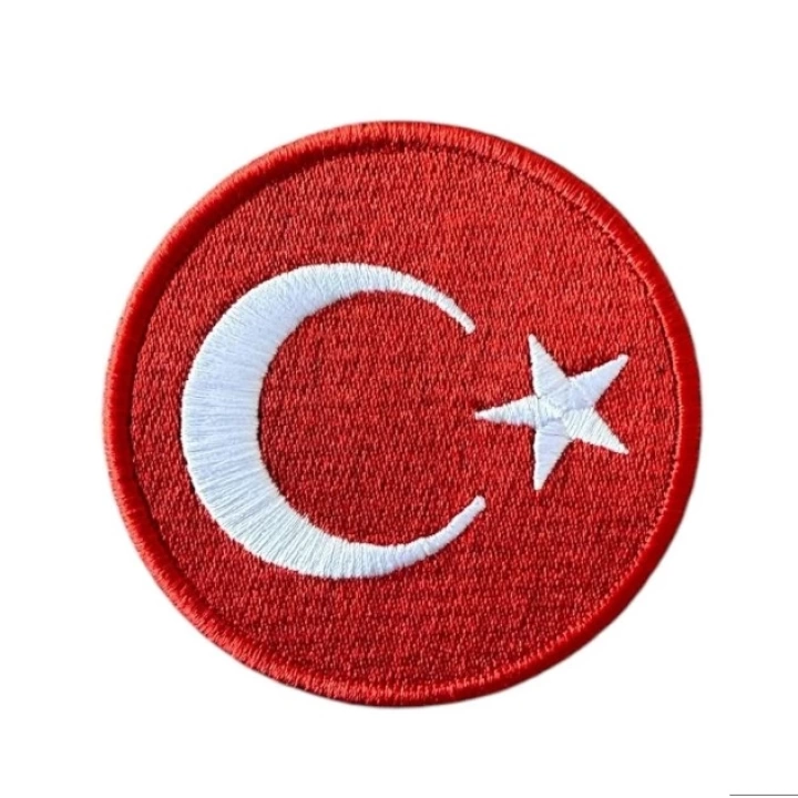 BFS  Ütü İle Yapışan Türk Bayrağı Yuvarlak Büyük Arma 5 cm