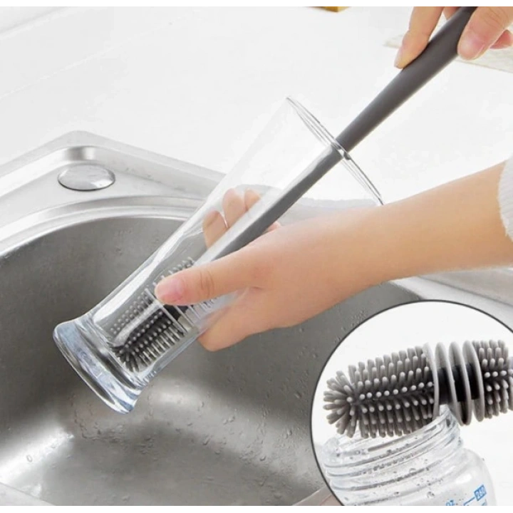 BFS Uzun Saplı Silikon Biberon ve Kavanoz Yıkama Fırçası