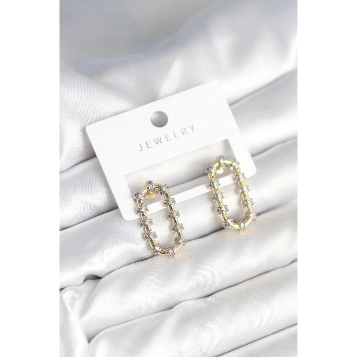 BFS Vintage Model Halka Zirkon Taşlı Kadın Küpe