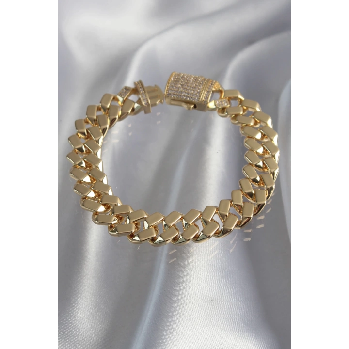 BFS Vip Seri Gurmet Zirkon Taşlı Gold Renk Bileklik