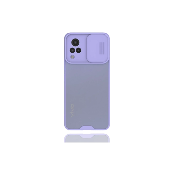 BFS  Vivo V21 Kılıf Platin Kamera Koruma Silikon - Lila