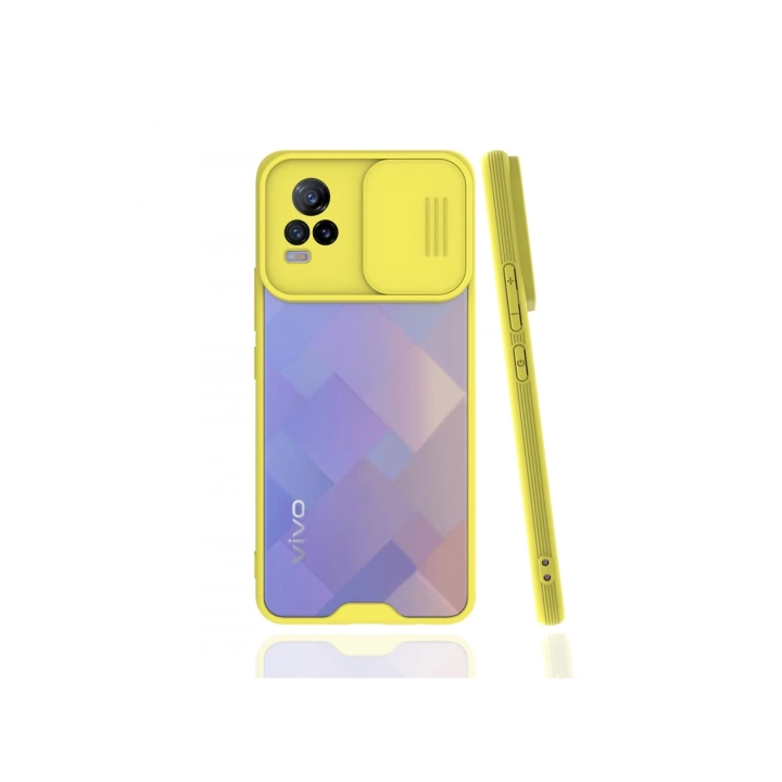 BFS  Vivo V21e Kılıf Platin Kamera Koruma Silikon - Sarı