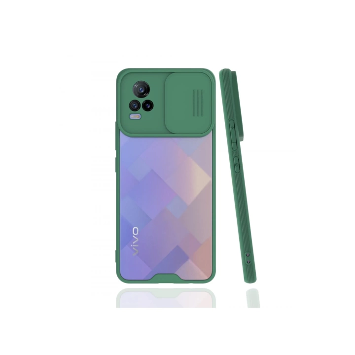 BFS  Vivo V21e Kılıf Platin Kamera Koruma Silikon - Yeşil