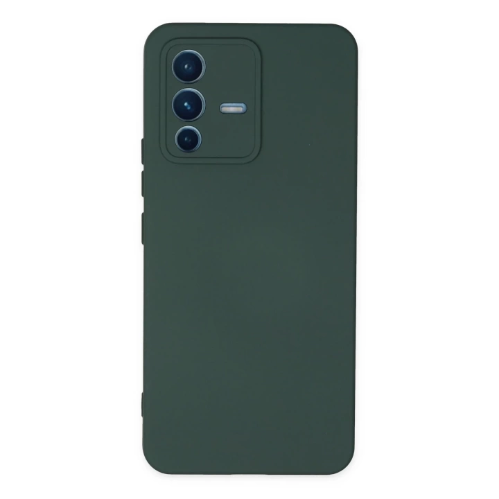 BFS  Vivo V23 5G Kılıf Nano içi Kadife Silikon - Koyu Yeşil