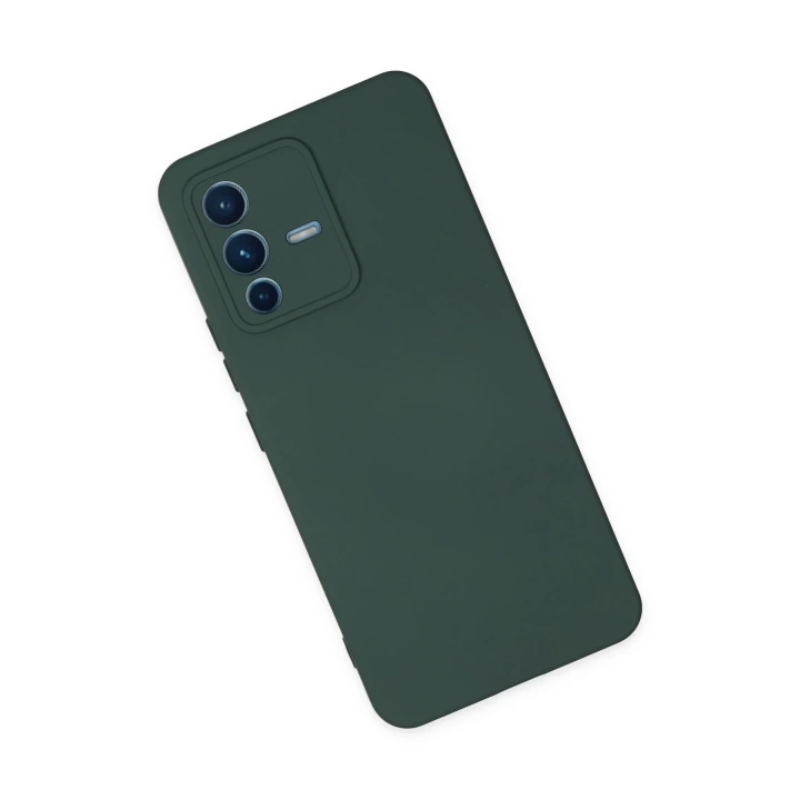 BFS  Vivo V23 5G Kılıf Nano içi Kadife Silikon - Koyu Yeşil