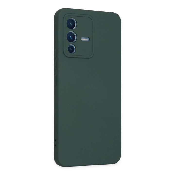 BFS  Vivo V23 5G Kılıf Nano içi Kadife Silikon - Koyu Yeşil