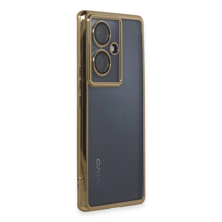 BFS  Vivo V29 Lite Kılıf Razer Lensli Silikon - Gold
