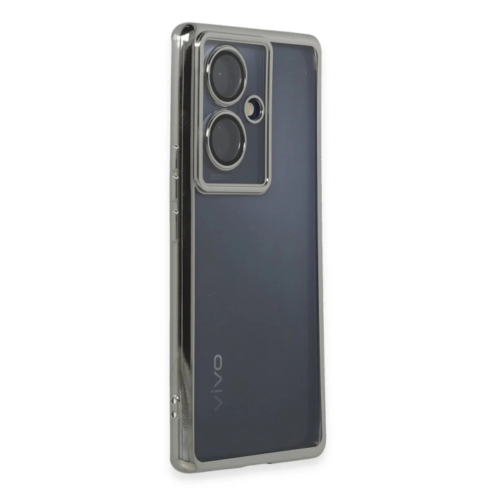 BFS  Vivo V29 Lite Kılıf Razer Lensli Silikon - Gümüş