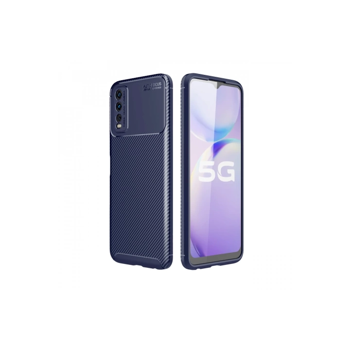 BFS  Vivo Y11S Kılıf Auto Focus Karbon Kapak - Lacivert