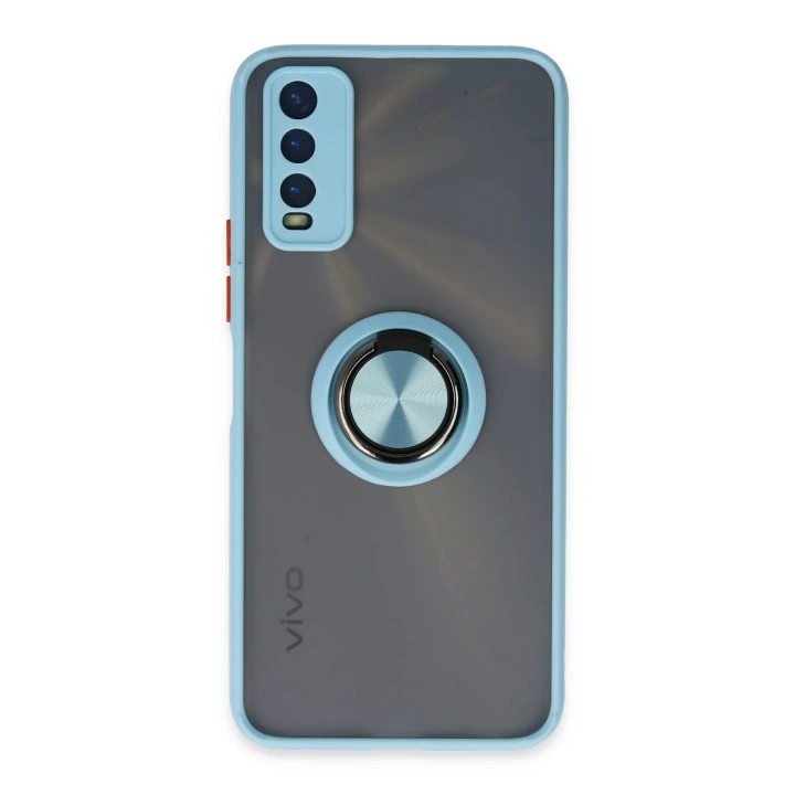 BFS  Vivo Y11S Kılıf Montreal Yüzüklü Silikon Kapak - Buz Mavi