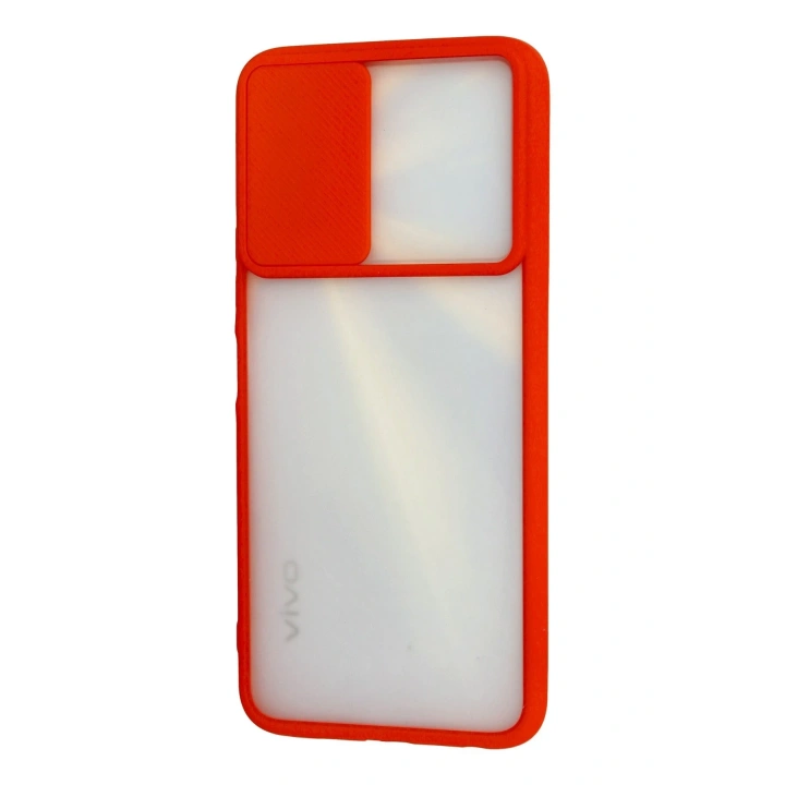 BFS  Vivo Y11S Kılıf Palm Buzlu Kamera Sürgülü Silikon - Kırmızı