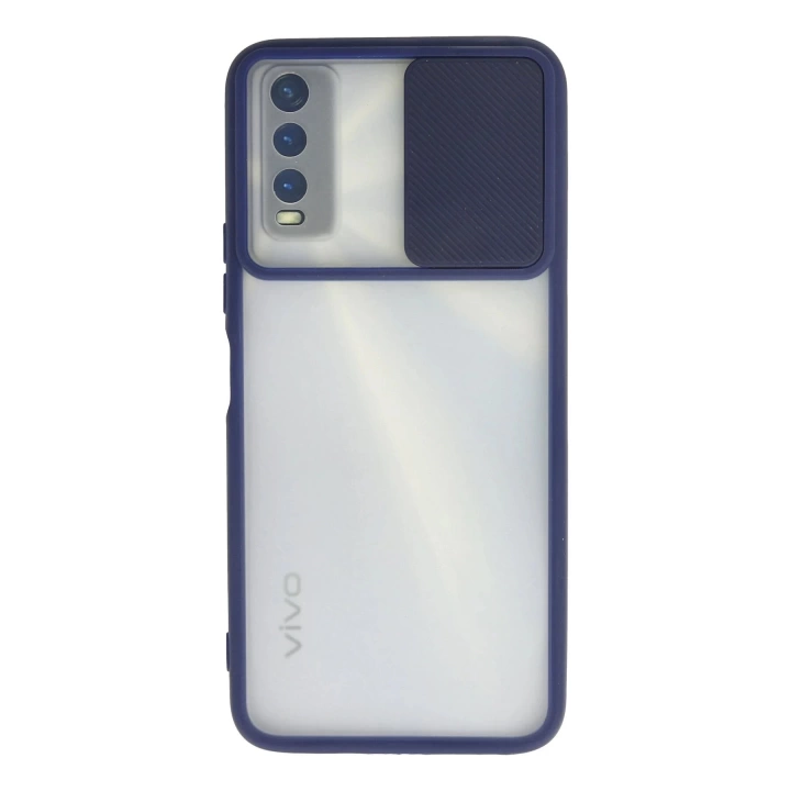 BFS  Vivo Y11S Kılıf Palm Buzlu Kamera Sürgülü Silikon - Lacivert