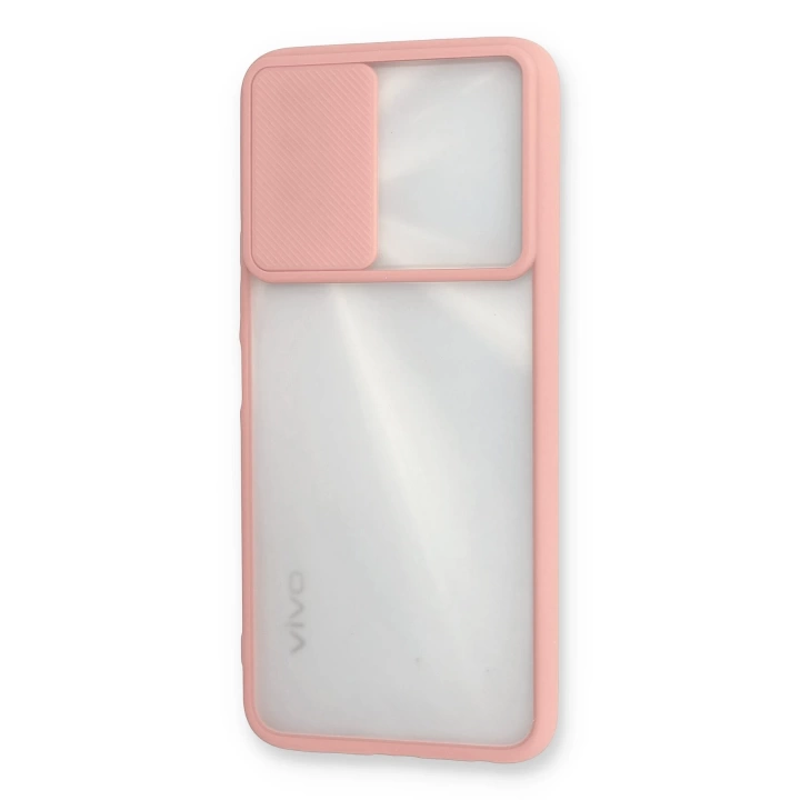 BFS  Vivo Y11S Kılıf Palm Buzlu Kamera Sürgülü Silikon - Pembe