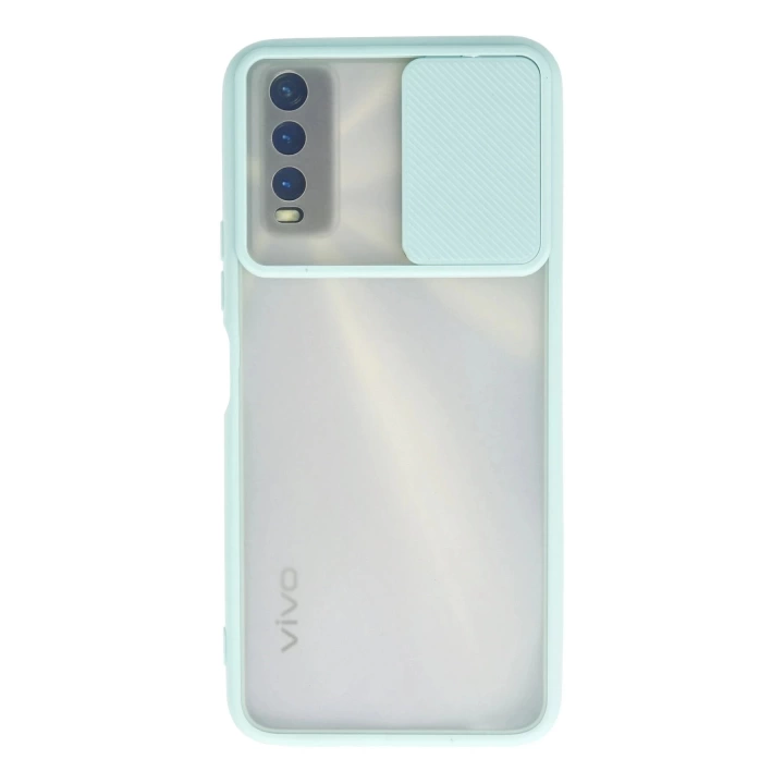 BFS  Vivo Y11S Kılıf Palm Buzlu Kamera Sürgülü Silikon - Turkuaz