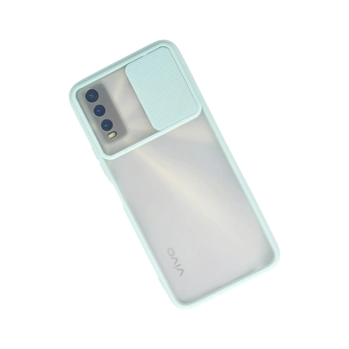 BFS  Vivo Y11S Kılıf Palm Buzlu Kamera Sürgülü Silikon - Turkuaz