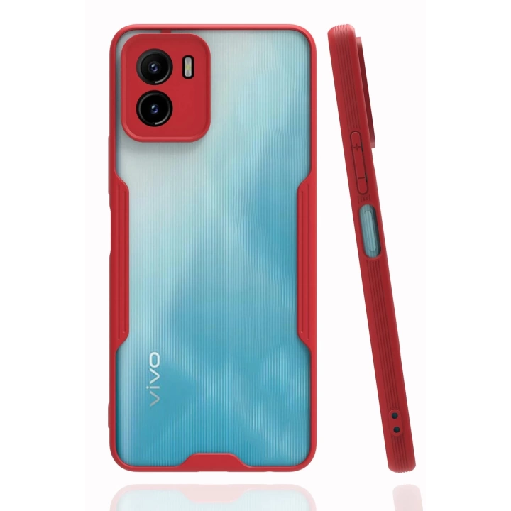 BFS  Vivo Y15S Kılıf Platin Silikon - Kırmızı