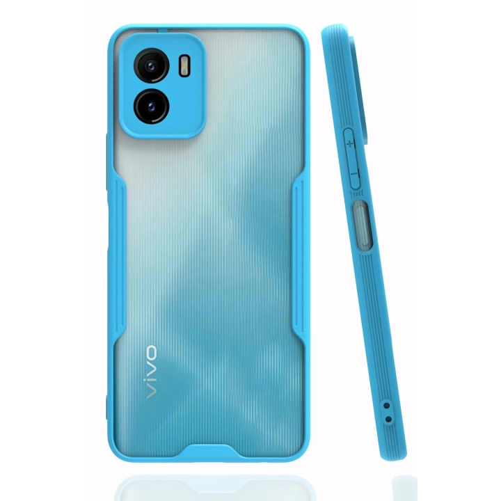 BFS  Vivo Y15S Kılıf Platin Silikon - Mavi