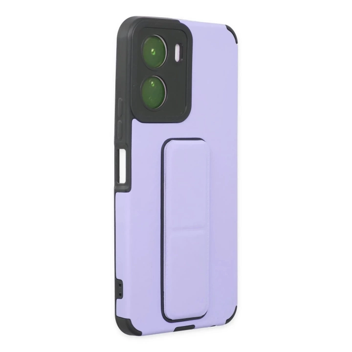 BFS  Vivo Y16 Kılıf Mega Standlı Silikon - Lila