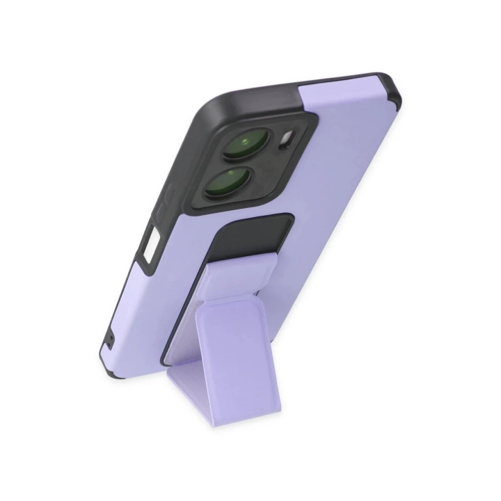 BFS  Vivo Y16 Kılıf Mega Standlı Silikon - Lila