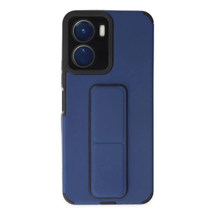 BFS  Vivo Y16 Kılıf Mega Standlı Silikon - Mavi