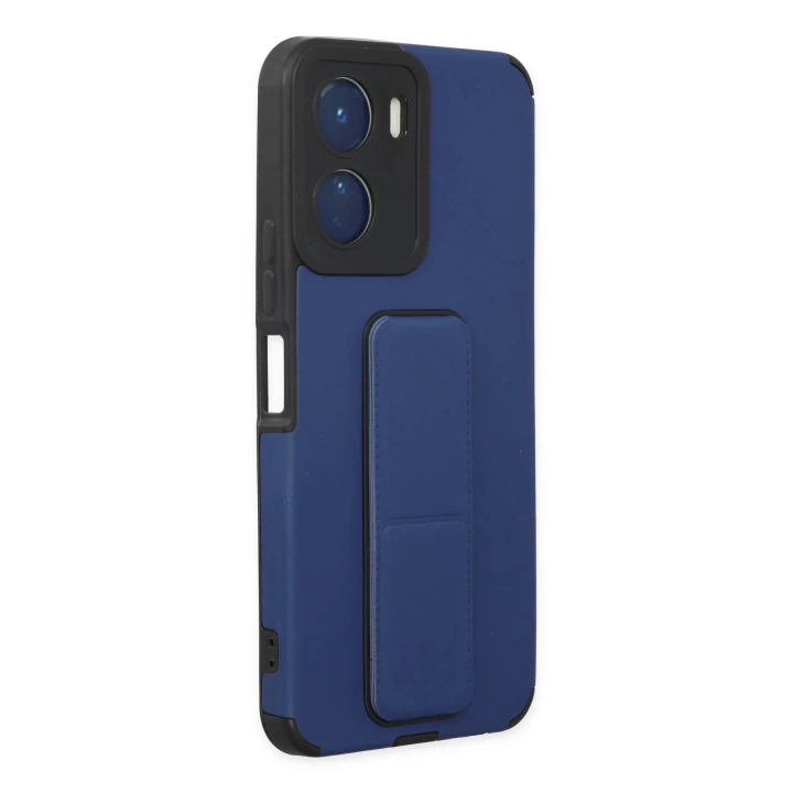 BFS  Vivo Y16 Kılıf Mega Standlı Silikon - Mavi
