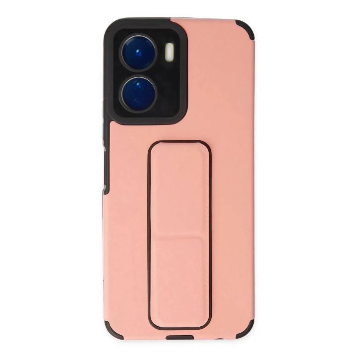 BFS  Vivo Y16 Kılıf Mega Standlı Silikon - Pudra