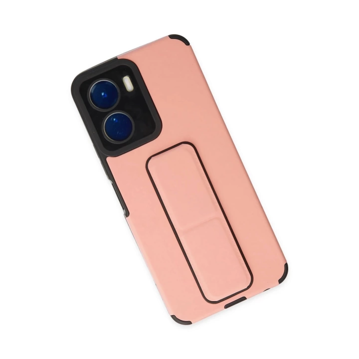 BFS  Vivo Y16 Kılıf Mega Standlı Silikon - Pudra