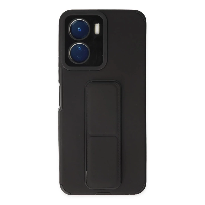 BFS  Vivo Y16 Kılıf Mega Standlı Silikon - Siyah