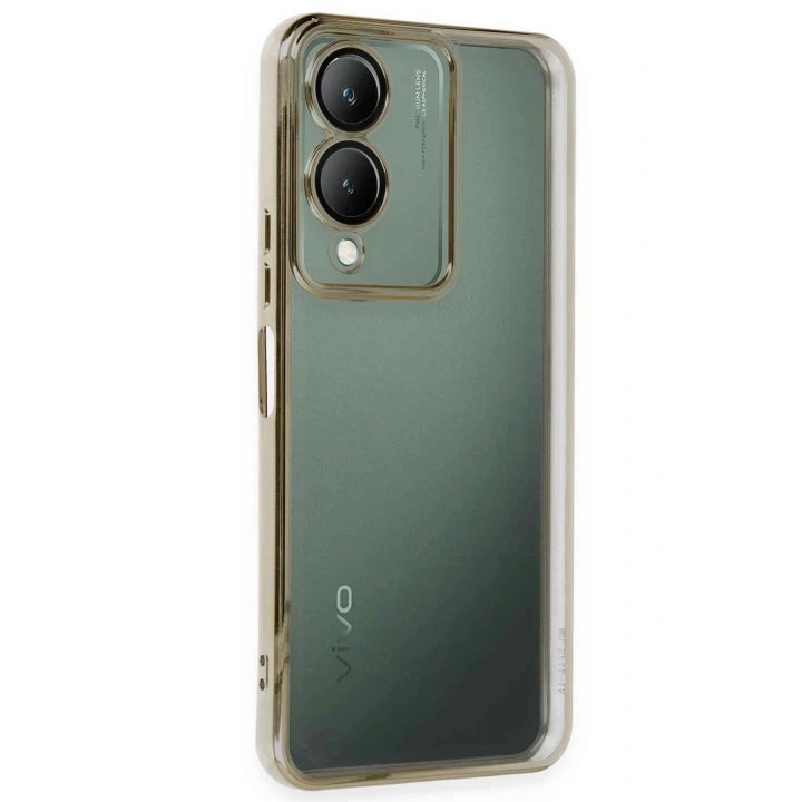 BFS Vivo Y17S Kılıf Lensli Silikon - Gold