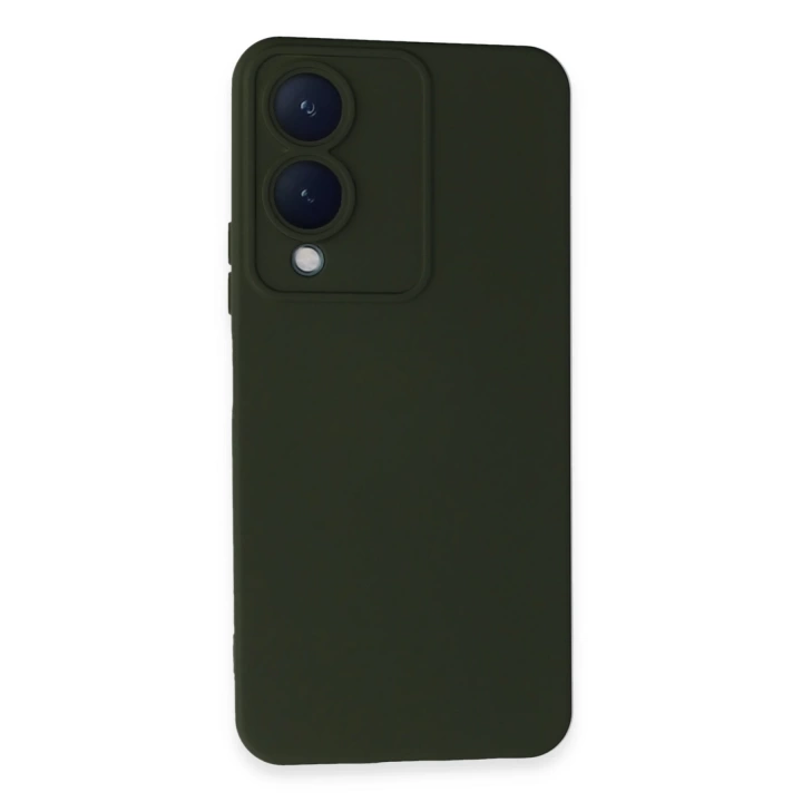 BFS  Vivo Y17S Kılıf Nano içi Kadife Silikon - Koyu Yeşil