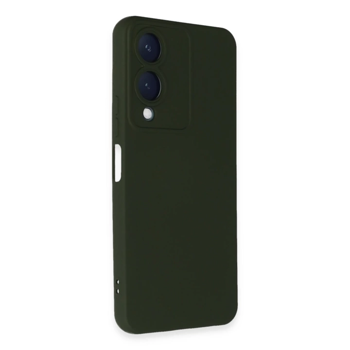 BFS  Vivo Y17S Kılıf Nano içi Kadife Silikon - Koyu Yeşil