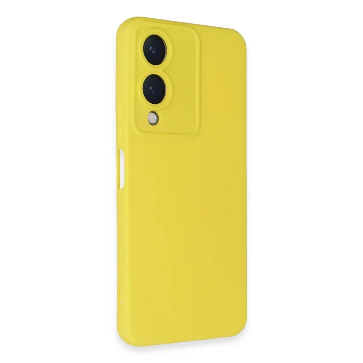 BFS  Vivo Y17S Kılıf Nano içi Kadife Silikon - Sarı