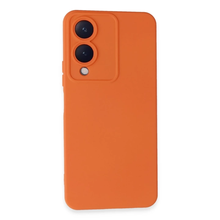 BFS  Vivo Y17S Kılıf Nano içi Kadife Silikon - Turuncu