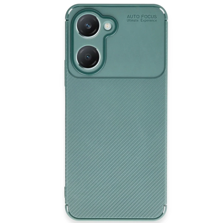 BFS  Vivo Y18 Kılıf Auto Focus Karbon Kapak - Koyu Yeşil