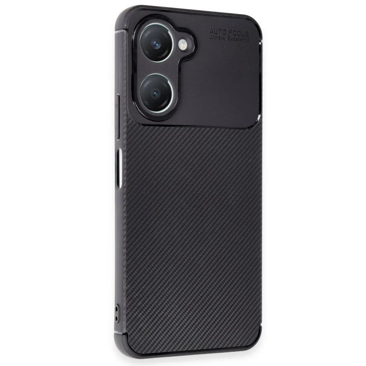 BFS  Vivo Y18 Kılıf Auto Focus Karbon Kapak - Siyah