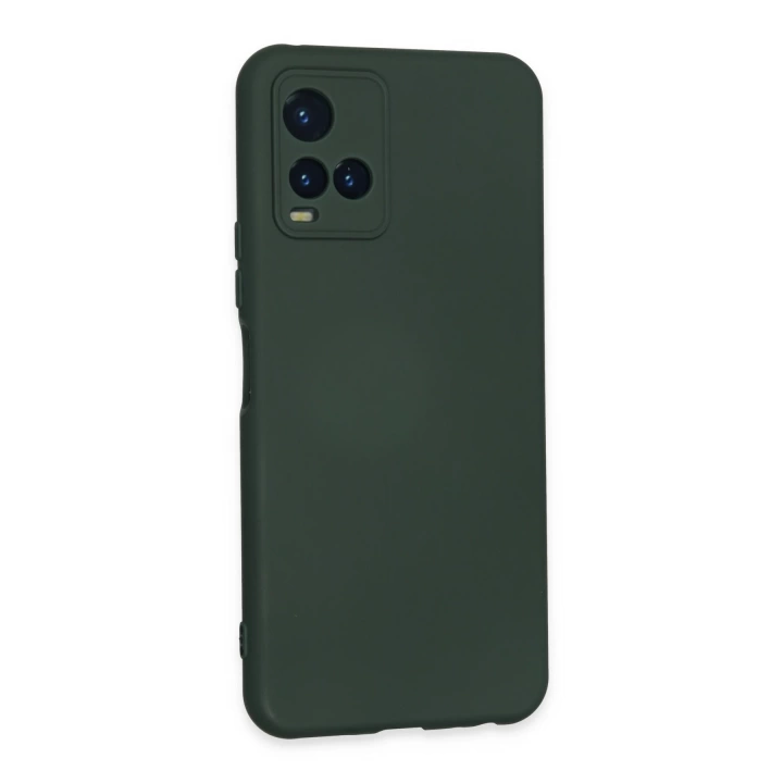 BFS  Vivo Y21S Kılıf Nano içi Kadife Silikon - Koyu Yeşil