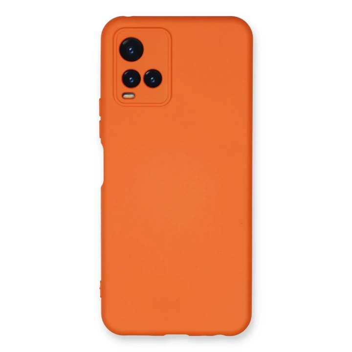BFS  Vivo Y21S Kılıf Nano içi Kadife Silikon - Turuncu